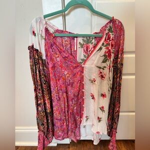 Free People Floral and Paisley Top